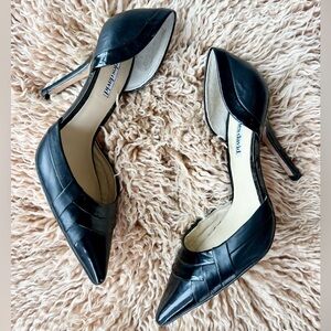 Charles David Black Patent Leather D’Orsay Pointed Toe Stiletto Heel Pumps 6.5